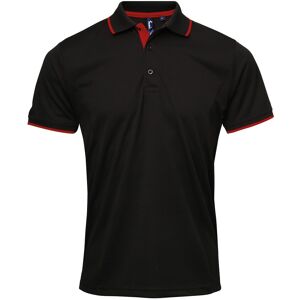 Premier Mens Contrast Coolchecker Polo Shirt (Black/red) - Size 3xl Premier Mens Contrast Coolchecker Polo Shirt (Black/red) - Size 3xl