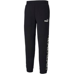 Puma Amplified Track Pants Taped Logo Black Joggers - Mens Textile - Size Medium Puma Amplified Track Pants Taped Logo Black Joggers - Mens Textile - Size Medium