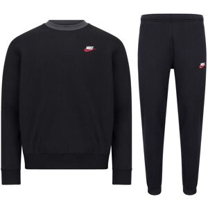 Nike Sportswear Mens Club Fleece Crew Tracksuit Black Cotton - Size Medium Nike Sportswear Mens Club Fleece Crew Tracksuit Black Cotton - Size Medium