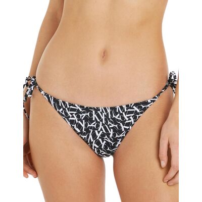 Calvin Klein Womens Kw0kw02084 Tie Side Bikini Briefs - Black Nylon - Size 10 Uk Calvin Klein Womens Kw0kw02084 Tie Side Bikini Briefs - Black Nylon - Size 10 Uk