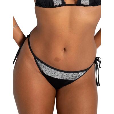Pour Moi Womens 31302 Sea Queen Sequin Tie Side Bikini Brief - Black Elastane - Size 12 Uk Pour Moi Womens 31302 Sea Queen Sequin Tie Side Bikini Brief - Black Elastane - Size 12 Uk