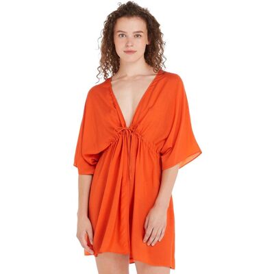 Tommy Hilfiger Womens Beach Cover Up - Orange Lyocell - Size Small Tommy Hilfiger Womens Beach Cover Up - Orange Lyocell - Size Small