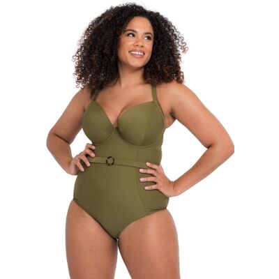 Curvy Kate Womens Retro Sun Halterneck Swimsuit - Green Nylon - Size 32dd Curvy Kate Womens Retro Sun Halterneck Swimsuit - Green Nylon - Size 32dd