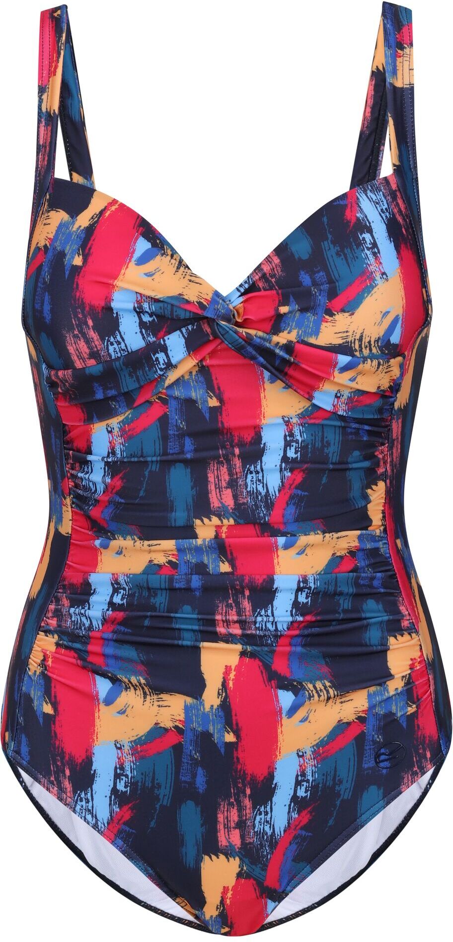 Regatta Womens/ladies Sakari Brush Stroke Tummy Control One Piece Swimsuit (Navy/brushstroke) - Size 8 Uk