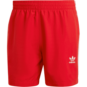 Adidas Originals Mens Adicolor 3-Stripes Swim Shorts In Red - Size Small