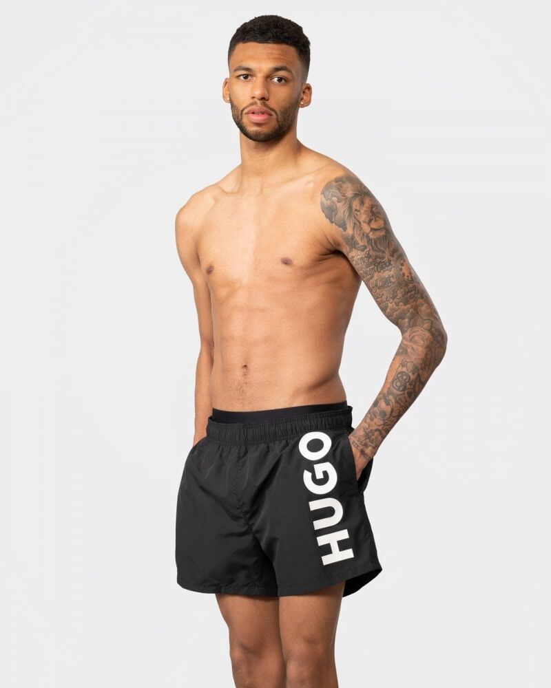 Hugo Abas Mens Quick Dry Swim Shorts - Black - Size Medium