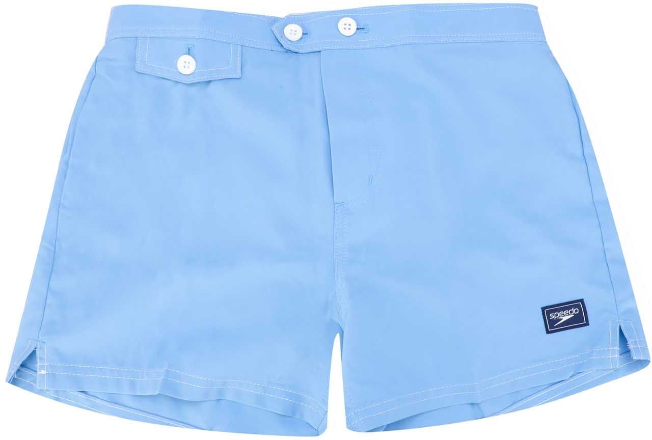 Speedo Mens Vintage Volley 14 Inch Swim Shorts In Light Blue Nylon - Size Small