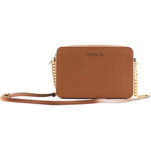Michael Kors Womens Jet Set Large East West Saffiano Leather Crossbody Bag Handbag (Luggage Solid/gold) - Brown - One Size