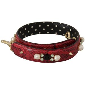 Dolce & Gabbana Womens Exotic Leather Crystals Bag Shoulder Strap - Red - One Size
