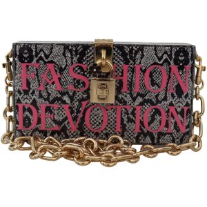 Dolce & Gabbana Womens Gray Fashion Devotion Clutch Plexi Sicily Box Purse - Grey Cotton - One Size