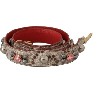 Dolce & Gabbana Womens Exotic Leather Studded Shoulder Strap - Beige - One Size