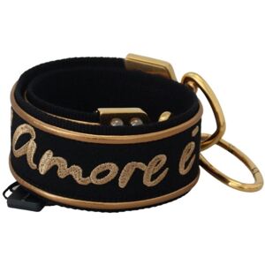 Dolce & Gabbana Womens Black Shoulder Bag Strap With Gold Detailing Lambskin - One Size