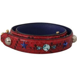Dolce & Gabbana Womens Exotic Leather Crystals Shoulder Strap - Red - One Size