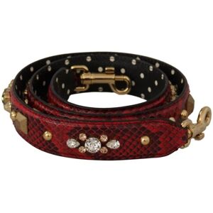 Dolce & Gabbana Womens Leather Shoulder Strap With Gold-Tone Lobster Clasps - Red - One Size