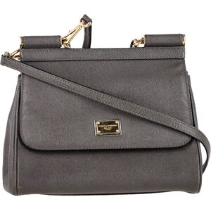 Dolce & Gabbana Pre-Owned Womens & Medium Sicily Handbag In Grey Leather Calf Leather - One Size