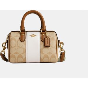 Coach Womens Mini Rowan Crossbody In Signature Canvas With Leather Stripe Bag - Brown - One Size Coach Womens Mini Rowan Crossbody In Signature Canvas With Leather Stripe Bag - Brown - One Size