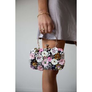 Svnx Womens Floral Applique Clutch Bag - Black - One Size Svnx Womens Floral Applique Clutch Bag - Black - One Size