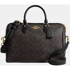 Coach Womens Rowan Large Satchel In Soft Signature Canvas - Beige - One Size Coach Womens Rowan Large Satchel In Soft Signature Canvas - Beige - One Size