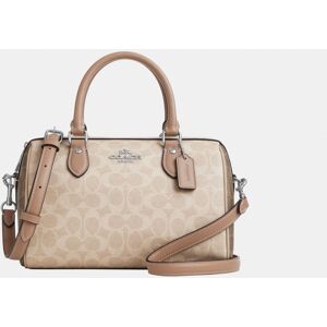 Coach Womens Rowan Satchel In Signature Canvas Blocking - Beige - One Size Coach Womens Rowan Satchel In Signature Canvas Blocking - Beige - One Size