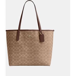 Coach Womens City Tote In Signature Canvas - Dark Brown - One Size Coach Womens City Tote In Signature Canvas - Dark Brown - One Size