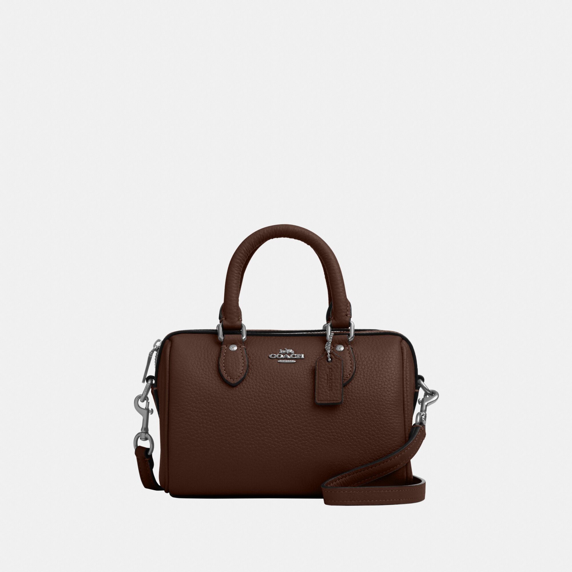 Coach Womens Mini Rowan Crossbody In Refined Pebble Leather - Brown - One Size