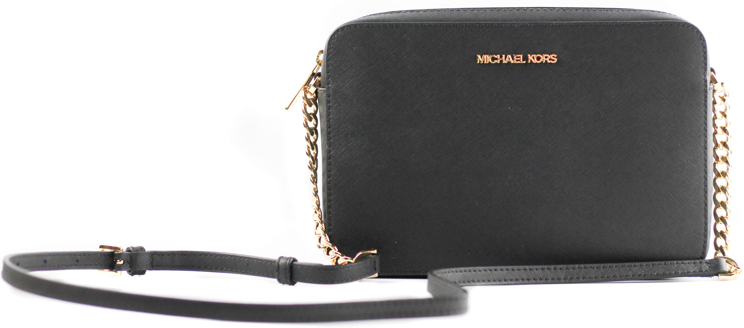 Michael Kors Womens Jet Set Item Crossbody Shoulder Bag - Black Leather - One Size