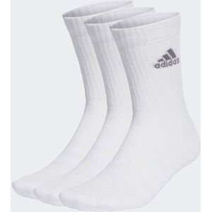 Adidas Sportswear Unisex Cushioned Crew Socks 3 Pairs - White Cotton - Size Uk 2-3.5