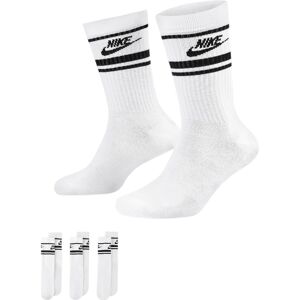 Nike Mens Dx5089 Unisex Dri-Fit Sportswear Everyday Essential Crew Socks (3 Pair) White - Size Small