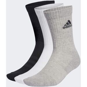 Adidas Sportswear Unisex Cushioned Crew Socks 3 Pairs - Multicolour Polycotton - Size Large