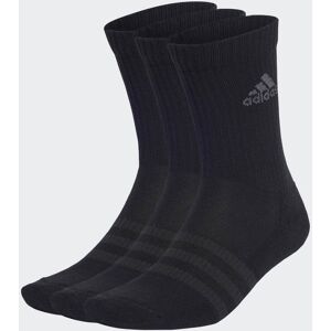 Adidas Sportswear Unisex Cushioned Crew Socks 3 Pairs - Black Cotton - Size Large