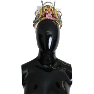 Dolce & Gabbana Womens Gold Brass Floral Crystals Led Lights Crown Tiara Diadem - Yellow - One Size