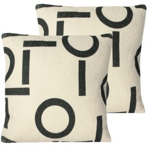 Furn. Shearling Circa Cushions (Twin Pack) - Black - One Size Furn. Shearling Circa Cushions (Twin Pack) - Black - One Size
