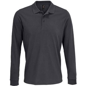 Sols Mens Unisex Adult Prime Pique Long-Sleeved Polo Shirt (Dark Grey) - Size 3xl Sols Mens Unisex Adult Prime Pique Long-Sleeved Polo Shirt (Dark Grey) - Size 3xl