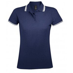 Sols Womens/ladies Pasadena Tipped Short Sleeve Pique Polo Shirt (French Navy/white) - Multicolour Cotton - Size Medium Sols Womens/ladies Pasadena Tipped Short Sleeve Pique Polo Shirt (French Navy/white) - Multicolour Cotton - Size Medium