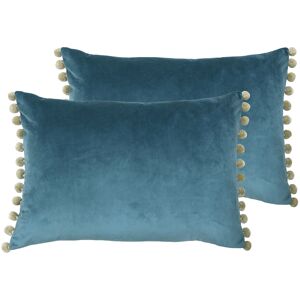 Paoletti Fiesta Cushions (Twin Pack) - Blue - Size 35cm (W) X 50cm (L) Paoletti Fiesta Cushions (Twin Pack) - Blue - Size 35cm (W) X 50cm (L)