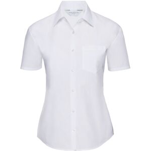 Russell Athletic Collection Ladies/womens Short Sleeve Poly-Cotton Easy Care Poplin Shirt (White) - Size X-Large Russell Athletic Collection Ladies/womens Short Sleeve Poly-Cotton Easy Care Poplin Shirt (White) - Size X-Large