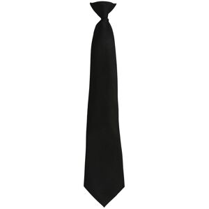 Premier Unisex Adult Colours Fashion Plain Clip-On Tie (Black) - One Size Premier Unisex Adult Colours Fashion Plain Clip-On Tie (Black) - One Size