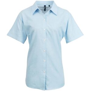 Premier Womens/ladies Signature Pearlised Oxford Short-Sleeved Shirt (White) - Light Blue - Size 24 Uk Premier Womens/ladies Signature Pearlised Oxford Short-Sleeved Shirt (White) - Light Blue - Size 24 Uk