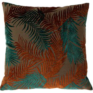 Paoletti Palmgrove Velvet Jacquard Cushion Cover - Teal - One Size Paoletti Palmgrove Velvet Jacquard Cushion Cover - Teal - One Size