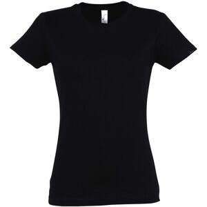 Sols Womens/ladies Imperial Heavy Short Sleeve T-Shirt (Deep Black) Cotton - Size X-Large Sols Womens/ladies Imperial Heavy Short Sleeve T-Shirt (Deep Black) Cotton - Size X-Large