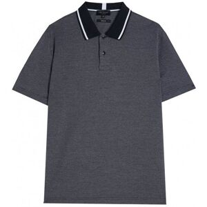 Ted Baker Arts Mini Jacquard Stitch Mens Dark Blue Polo Shirt Cotton - Size X-Large Ted Baker Arts Mini Jacquard Stitch Mens Dark Blue Polo Shirt Cotton - Size X-Large