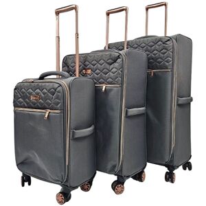 Infinity Leather Unisex Grey Suitcases Set 4 Wheel Luggage Travel Lightweight Bags - One Size Infinity Leather Unisex Grey Suitcases Set 4 Wheel Luggage Travel Lightweight Bags - One Size