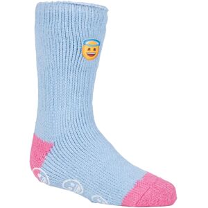 Heat Holders Girls - Childrens Character Non Slip 2.3 Tog Winter Warm Thermal Slipper Socks With Grippers - Emoji Angel Face - Multicolour - Size Uk 12.5-3 Child Heat Holders Girls - Childrens Character Non Slip 2.3 Tog Winter Warm Thermal Slipper Socks With Grippers - Emoji Angel Face - Multicolour - Size Uk 12.5-3 Child