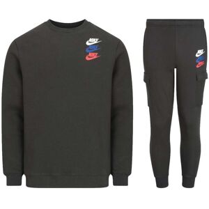 Nike Mens Standard Issue Tracksuit Charcoal - Grey Cotton - Size X-Large Nike Mens Standard Issue Tracksuit Charcoal - Grey Cotton - Size X-Large