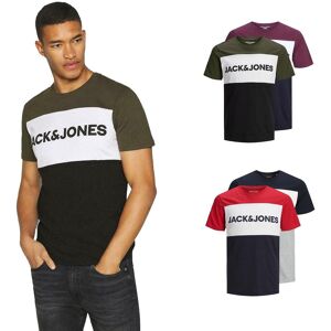 Jack & Jones Mens Logo Short Sleeve T-Shirt Multipack In Red/navy, 2-Pack Cotton - Size Small Jack & Jones Mens Logo Short Sleeve T-Shirt Multipack In Red/navy, 2-Pack Cotton - Size Small