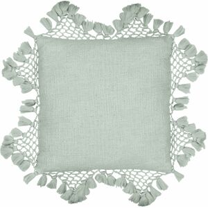 Yard Anko Macrame Tasselled Filled Cushion - Green Cotton - One Size Yard Anko Macrame Tasselled Filled Cushion - Green Cotton - One Size