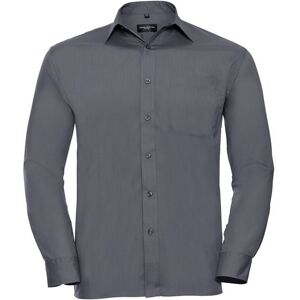 Russell Athletic Collection Mens Poplin Easy-Care Long-Sleeved Shirt (Convoy Grey) - Dark Grey - Size 2xl Russell Athletic Collection Mens Poplin Easy-Care Long-Sleeved Shirt (Convoy Grey) - Dark Grey - Size 2xl