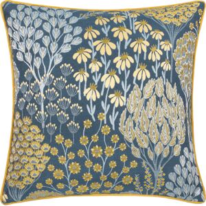 Wylder Nature Ophelia Floral Jacquard Cushion Cover - Blue - Size 50 Cm X 50 Cm Wylder Nature Ophelia Floral Jacquard Cushion Cover - Blue - Size 50 Cm X 50 Cm