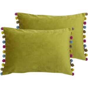 Paoletti Fiesta Cushions (Twin Pack) - Yellow - Size 35cm (W) X 50cm (L) Paoletti Fiesta Cushions (Twin Pack) - Yellow - Size 35cm (W) X 50cm (L)