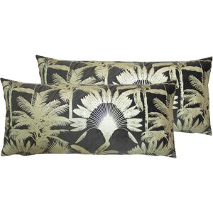 Paoletti Malaysian Palm Cushions (Twin Pack) - Mink - Size 33 Cm X 70 Cm Paoletti Malaysian Palm Cushions (Twin Pack) - Mink - Size 33 Cm X 70 Cm